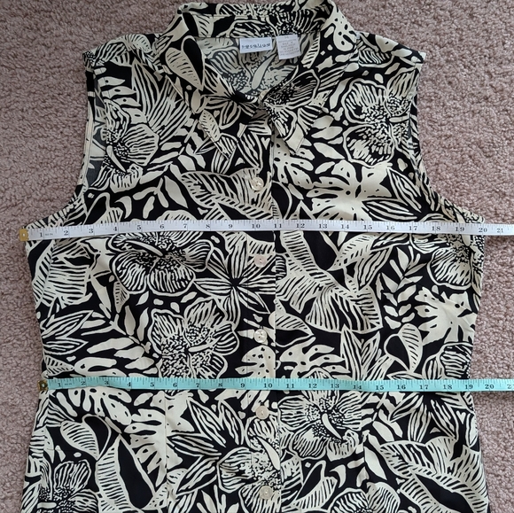 Carolina Colours Black Cream White Tropical Floral Sleeveless Maxi Dress Size 14 - Picture 7 of 8